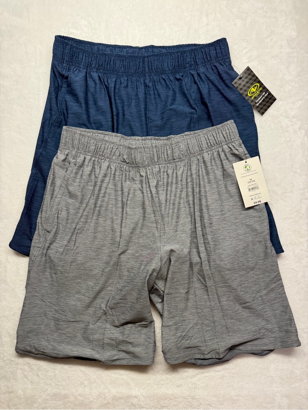 Athletic Works Men's Athletic Shorts - Navy Blue & Heather Gray